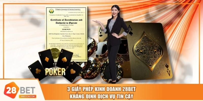 3 Giấy Phép Kinh Doanh 28BET Khẳng Định Dịch Vụ Tin Cậy